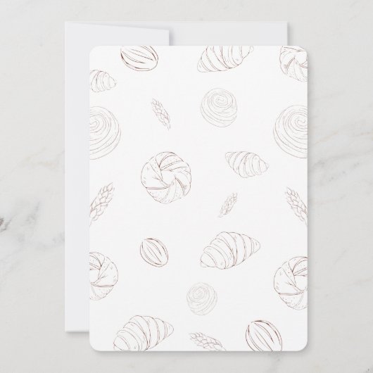 ベーカリーペストリーパンでオーブンの赤ちゃんシャワー 招待状 (裏面)