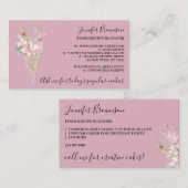 ベーカリーペストリーフラワーズボホクリエイティブシェフピンク 名刺 (正面/裏面)