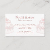 ベーカリーペストリーホワイトローズ金ゴールドグリッタードリップケーキ 名刺 (裏面)