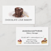 ベーカリーペストリー水カラーチョコレートケーキ 名刺 (正面/裏面)