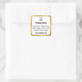 ベーカリーホワイトおよび金ゴールド素材ロゴ製品ラベル スクエアシール (バッグ)