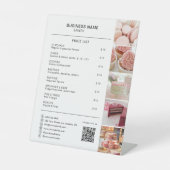 ベーカリーホワイトフォトソーシャルメディアQR価格表 台座サイン (正面)