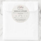 ベーカリーホームアレルギー法的ライセンスビジネスステッカー ラウンドシール (バッグ)