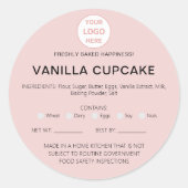 ベーカリーホームアレルギー法的ライセンスビジネスステッカー ラウンドシール (正面)