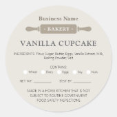 ベーカリーホームアレルギー法的転がライセンスのPin ラウンドシール (正面)