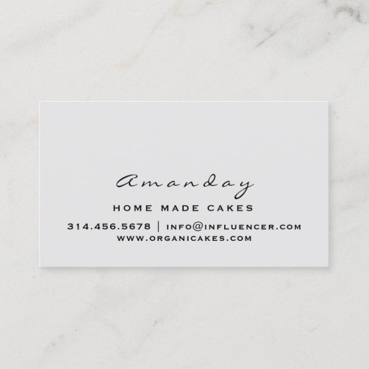 ベーカリーホームメイドケーキロゴマフィンスマイル エレガント 名刺 (裏面)