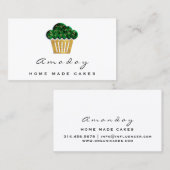 ベーカリーホームメイドケーキロゴマフィンチカーノグリーン 名刺 (正面/裏面)