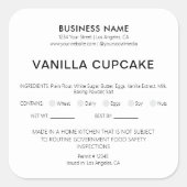 ベーカリーホーム法律免許アレルギーホワイト スクエアシール (正面)