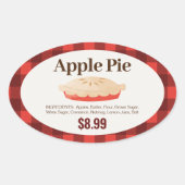 ベーカリーボックスのアップルパイラベル 楕円形シール (正面)