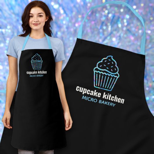 ベーカリーミニマルの名前holo iirdescent cupcakeエプロン エプロン