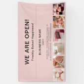 ベーカリーミニマルピンク写真オープン 横断幕 (縦)