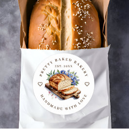 ベーカリーモダンウォーター色パン ラウンドシール