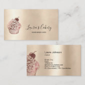 ベーカリーモダンカップケーキシェフケータリングスイーツペストリー 名刺 (正面/裏面)