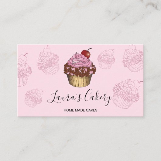 ベーカリーモダンカップケーキシェフケータリングスイーツペストリー 名刺 (正面)