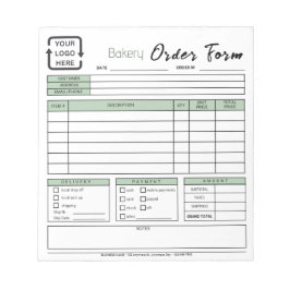 ベーカリーモダンカフェグリーンオーダー型枠メモ帳 ノートパッド