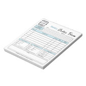 ベーカリーモダンカフェブルーオーダー型枠メモ帳 ノートパッド (回転)