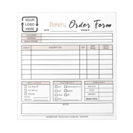 ベーカリーモダンカフェベージュオーダー型枠メモ帳 ノートパッド