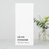 ベーカリーモダンカフェメニューおよび価格表カード 招待状 (スタンド正面)