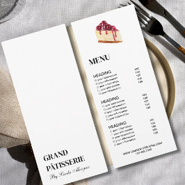ベーカリーモダンカフェメニューおよび価格表カード 招待状