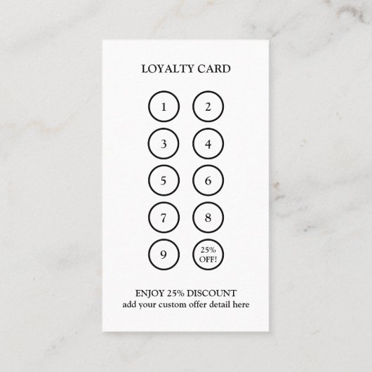 ベーカリーモダンフォトロイヤリティカード ロイヤリティカード (裏面)