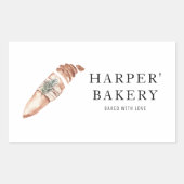 ベーカリーモダンプロフェッショナルロゴビジネス 長方形シール (正面)
