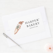 ベーカリーモダンプロフェッショナルロゴビジネス 長方形シール (封筒)