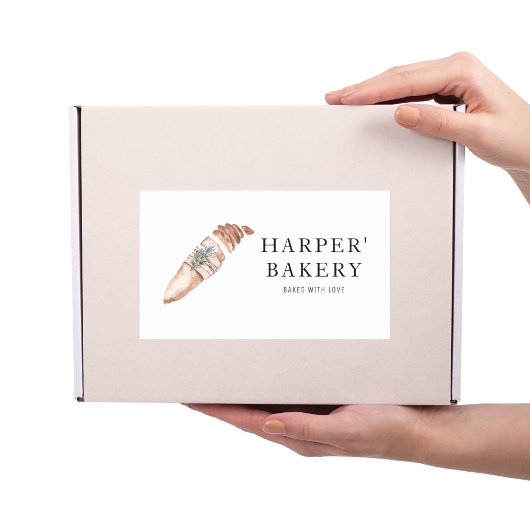 ベーカリーモダンプロフェッショナルロゴビジネス 長方形シール