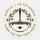 ベーカリーモダンペストリーのお客様ありがとうございます ラウンドシール (正面)
