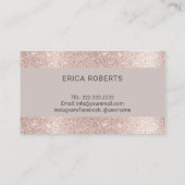 ベーカリーモダン赤面バラ金ゴールドグリッターパティシエ 名刺 (裏面)