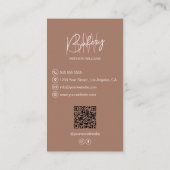ベーカリーモノグラムカスタムロゴ写真QRブラウン 名刺 (裏面)
