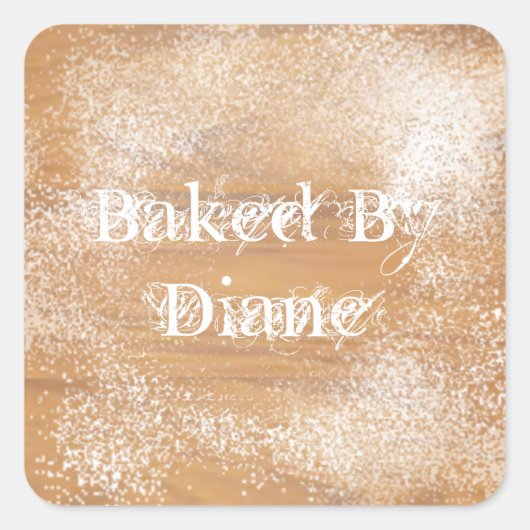 ベーカリーラベル小麦粉の切断板上 スクエアシール (正面)