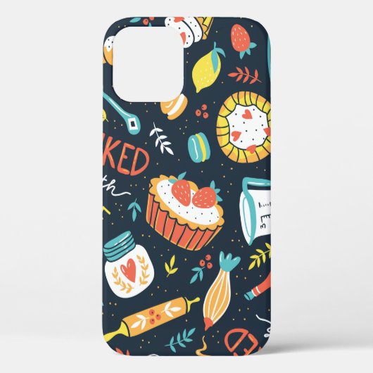 ベーカリーレトロのドットとフローラ Case-Mate iPhoneケース (裏面)