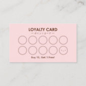 ベーカリーロイヤリティカードカップケーキさくらんぼレッドウォーター色 名刺 (裏面)