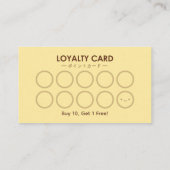 ベーカリーロイヤリティカードカップケーキオレンジウォーターカラーキュート 名刺 (裏面)