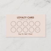 ベーカリーロイヤリティカードカップケーキチョコレートブラウンハート 名刺 (裏面)