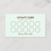 ベーカリーロイヤリティカードカップケーキチョコレートミントエレガント 名刺 (裏面)