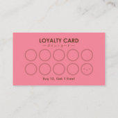 ベーカリーロイヤリティカードカップケーキピンクいちご可愛い 名刺 (裏面)