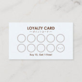 ベーカリーロイヤリティカードカップケーキブルーボウウォーター色 名刺 (裏面)