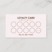 ベーカリーロイヤリティカードブレッドクロワッサンピンクコケット 名刺 (裏面)