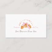 ベーカリーロイヤリティカードブレッドクロワッサンピンクコケット 名刺 (正面)