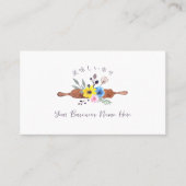 ベーカリーロイヤリティカー転がドのピンフローラ水色 名刺 (正面)