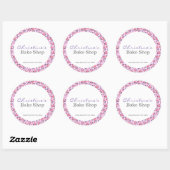 ベーカリーロゴステッカーラベルフローラヴィンテージ ラウンドシール (シート)