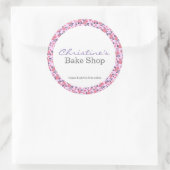 ベーカリーロゴステッカーラベルフローラヴィンテージ ラウンドシール (バッグ)