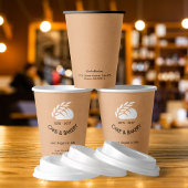ベーカリーロゴビジネスブラック文字ピンクモダン 紙コップ
