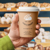 ベーカリーロゴビジネスブラック文字ピンクモダン 紙コップ