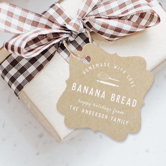 ベーカリーロゴホリデーベーキングギフトクラフト フェイバータグ