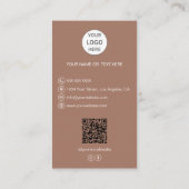 ベーカリーロゴ写真QRコードブラウン名刺 名刺 (裏面)