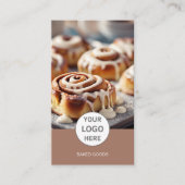 ベーカリーロゴ写真QRコードブラウン名刺 名刺 (正面)