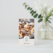 ベーカリーロゴ写真QRコードtan名刺 名刺 (スタンド正面)