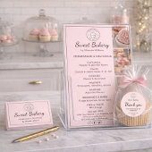 ベーカリーロモダンゴQRソーシャルメディアのアイコンピンク 名刺